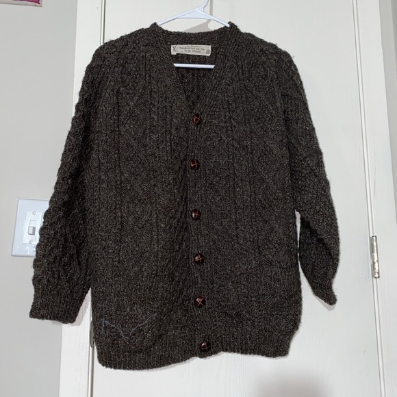 An Túirne Sweaters - An Túirne Handknitted On The‎ Aran Islands Ireland Wool Cardigan Brown Sweater
